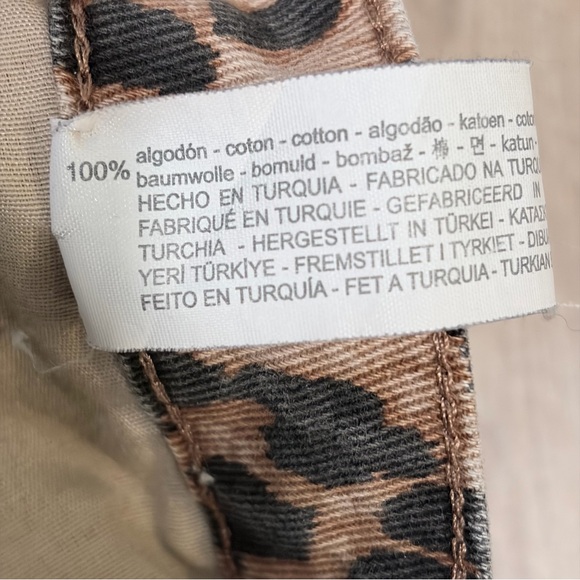 Zara TRF Leopard Print Denim Midi Skirt Y2K Animalcore Mobwife S Front Slit - Picture 6 of 6